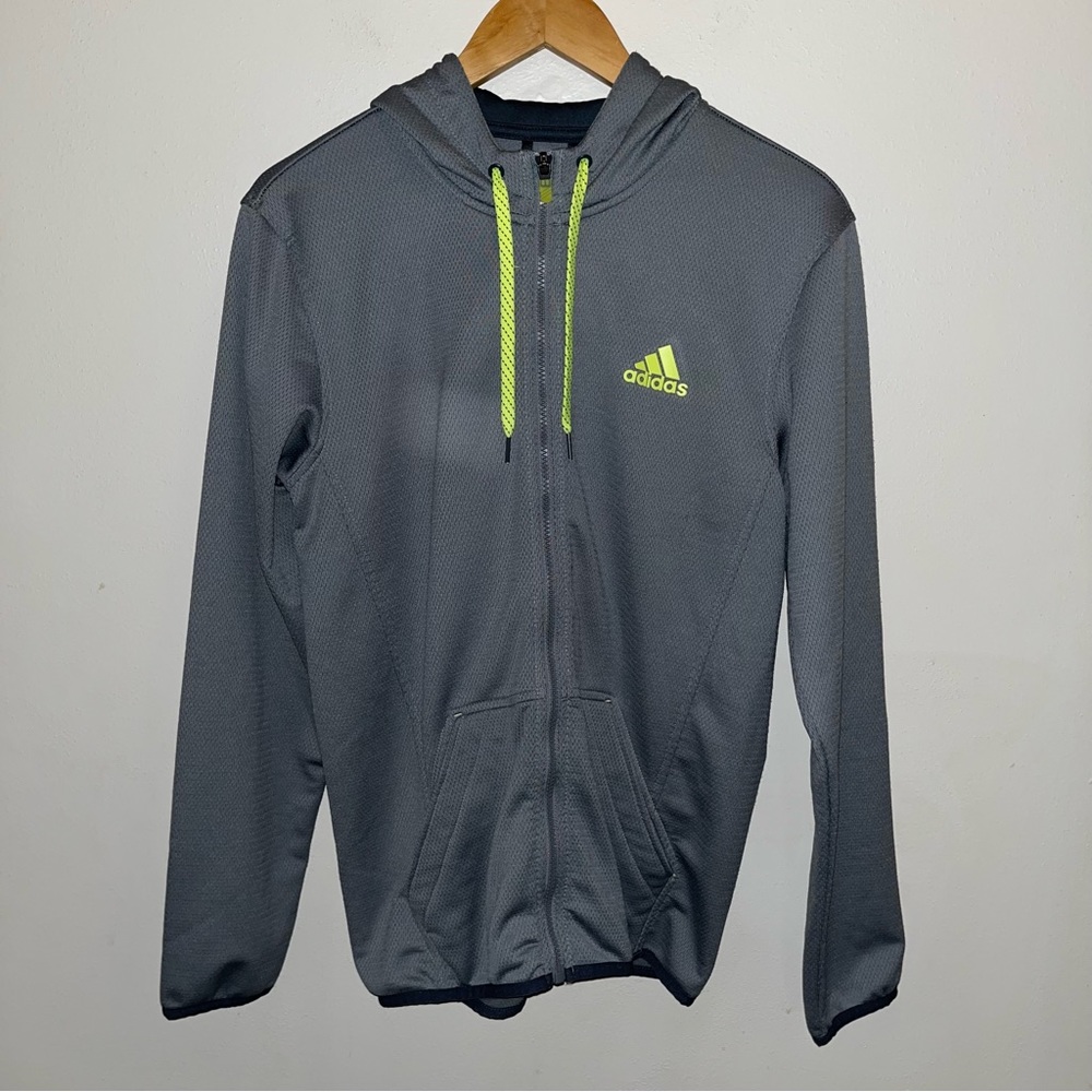 Adidas Full Zip Up Hoodie Gray Men’s Size Small